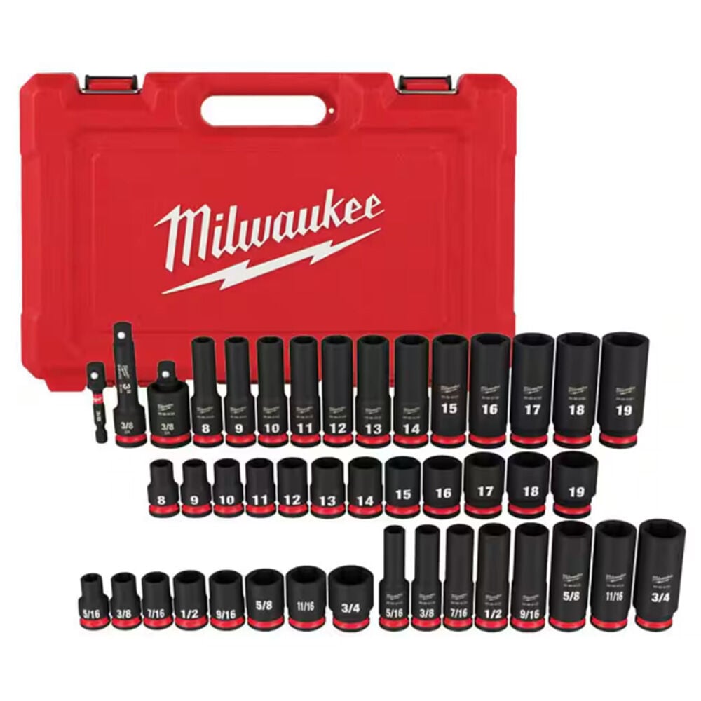 image of SHOCKWAVE 3/8 in Drive SAE and Metric 6 Point Impact Socket Set- 43 pc
