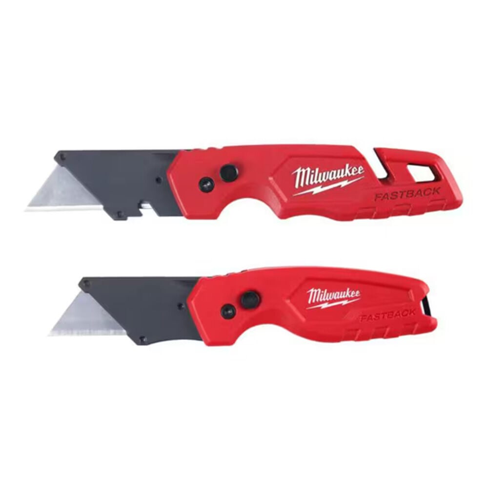 image of FASTBACK Folding Utility Knife and Compact Folding Utility Knife with Blade Storage and Gut Hook- 2 pc