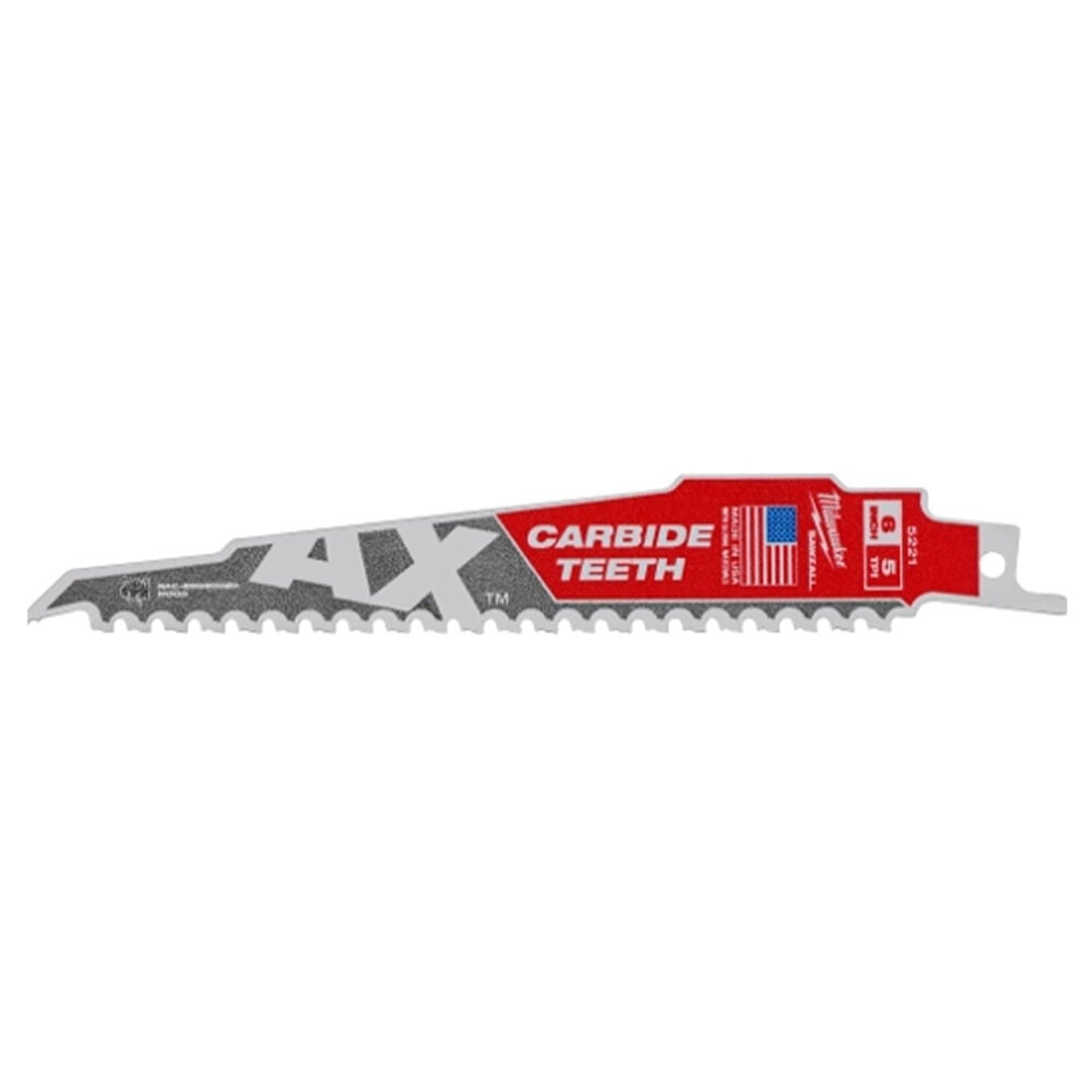 image of 6 in SAWZALL The AX with Carbide Teeth Wood Single Blade- 8 TPI