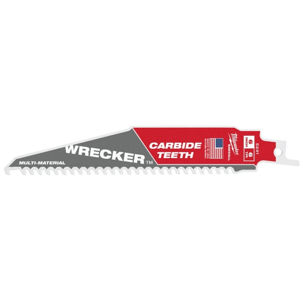 image of 6 in THE WRECKER with Carbide Teeth SAWZALL Single Blade- 6 TPI