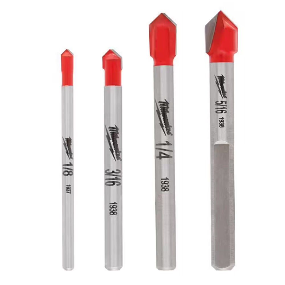 image of Carbide Glass and Tile Drill Bit Set- 4 pc
