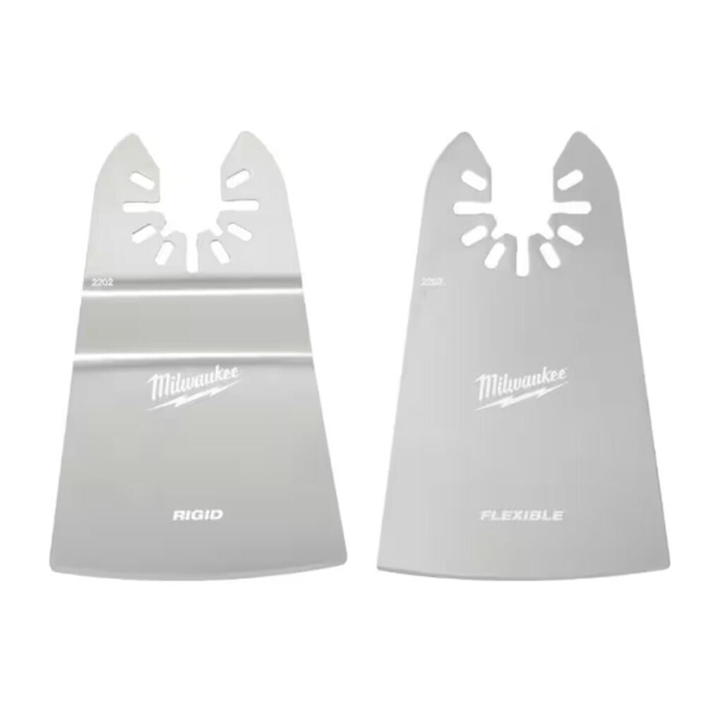 image of 2 in Stainless Steel Universal Fit Rigid/Flex Scraper Multi-Tool Oscillating Blade Kit- 2 pc