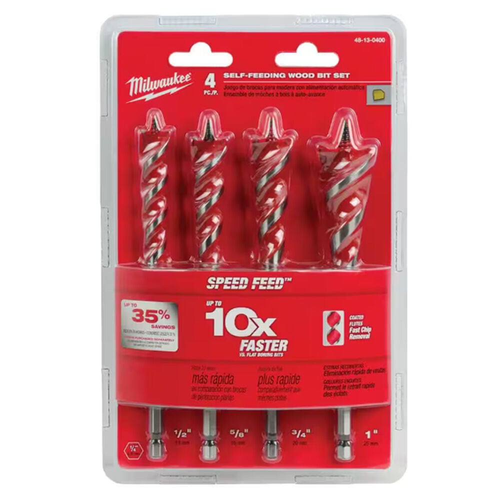 image of SPEED FEED Auger Wood Drilling Bit Set- 4 pc