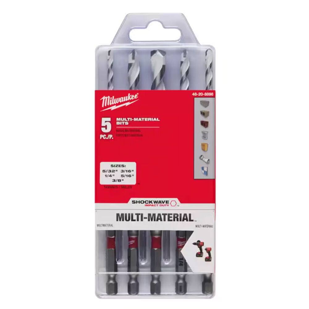 image of SHOCKWAVE Carbide Multi-Material Drill Masonry Bits Set- 5 pc