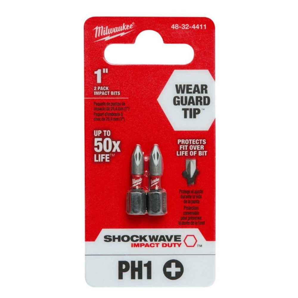 image of SHOCKWAVE Impact Duty 1 in Phillips #1 Alloy Steel Insert Set- 2 pc