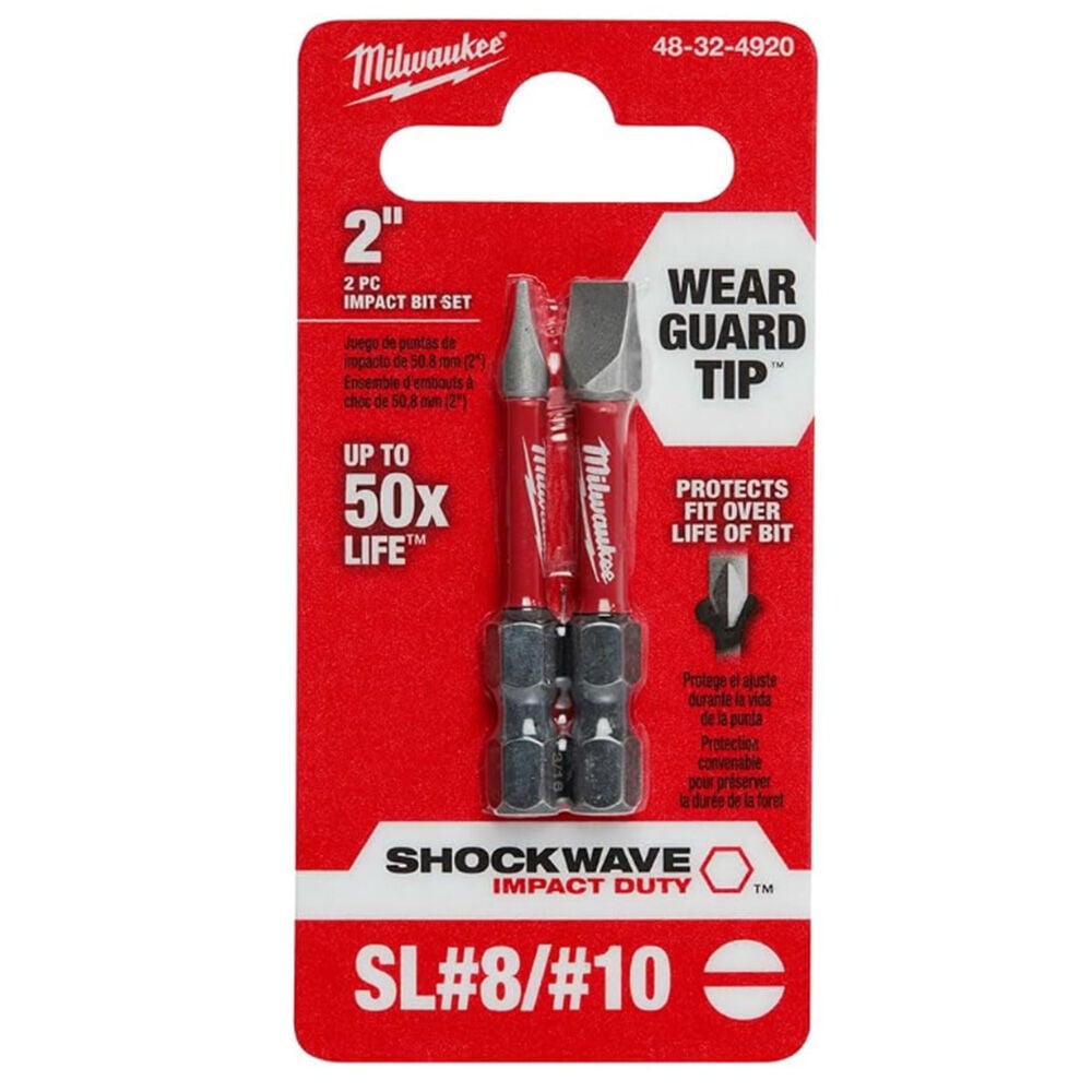image of SHOCKWAVE Impact Duty 2 in x SL#8/SL#10 Alloy Steel Screw Driver Set- 2 pc