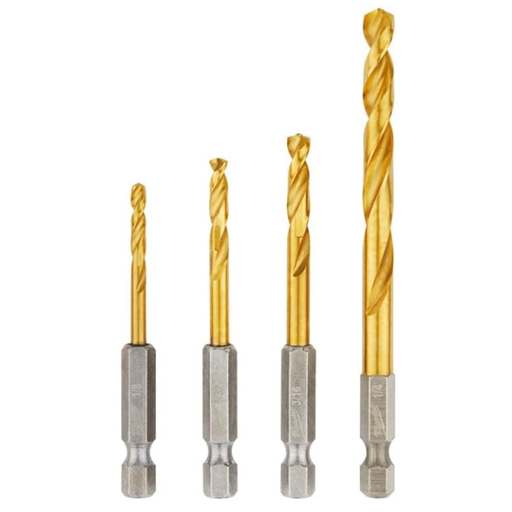image of SHOCKWAVE Impact Duty RED HELIX Titanium Drill Bit Set- 4 pc
