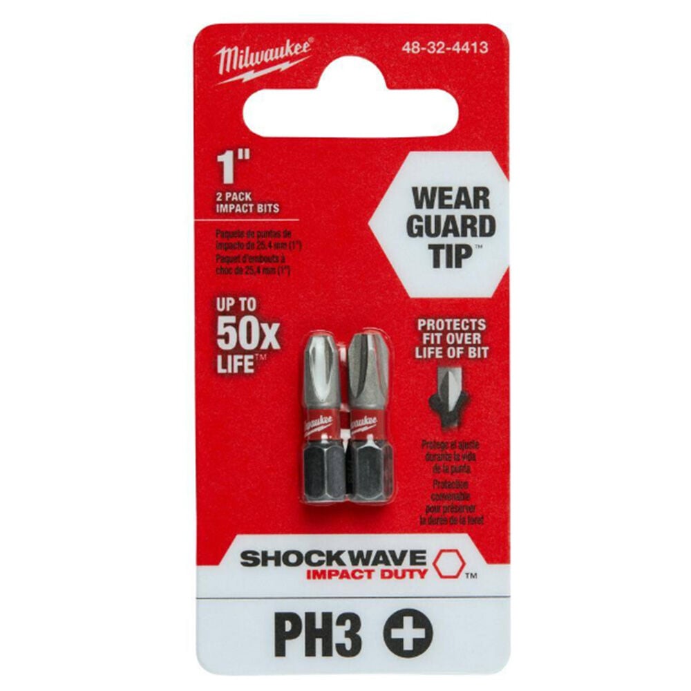 image of SHOCKWAVE Impact Duty 1 in Phillips #3 Alloy Steel Insert Set- 2 pc