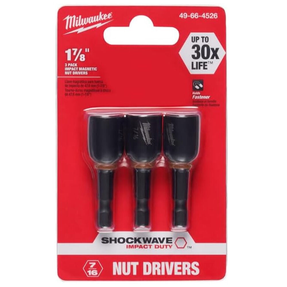 image of SHOCKWAVE Impact Duty 7/16 in x 1 7/8 in Alloy Steel Magnetic Nut Driver Set- 3 pc