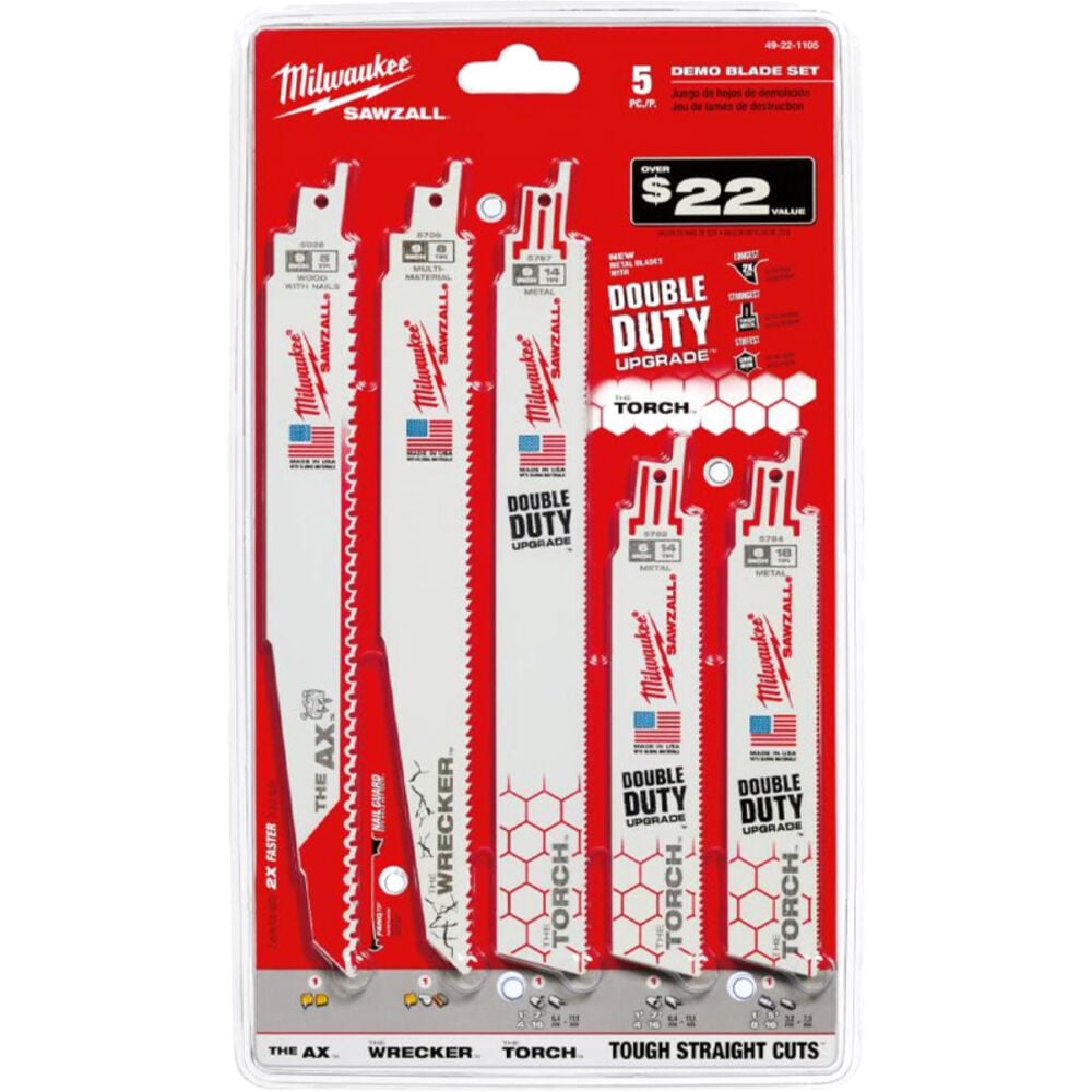 image of Demolition Sawzall Blade Set, 5 piece