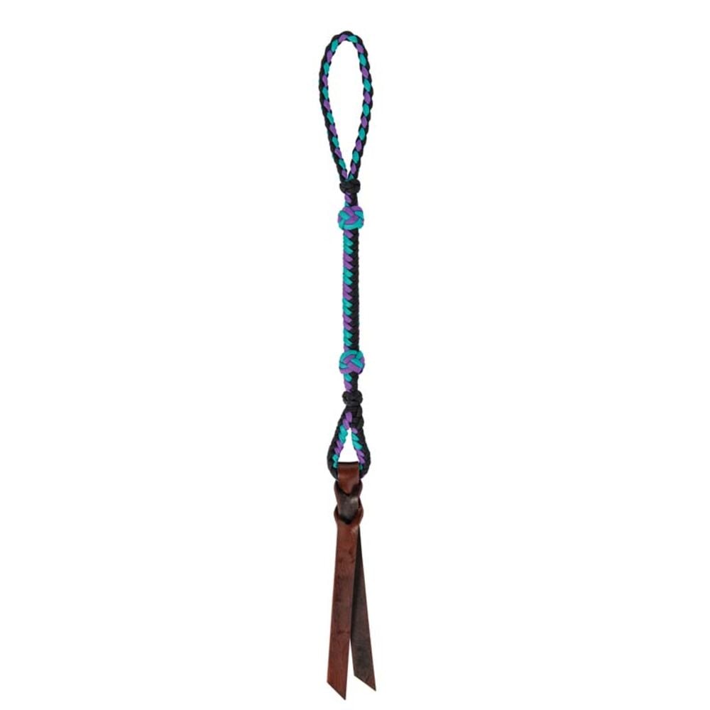 image of Quirt with Wrist Loop- Black/Purple/Mint