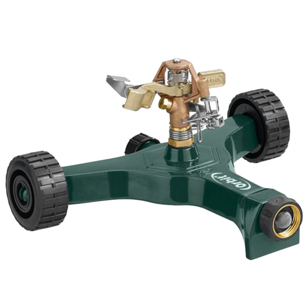 image of Impact Sprinkler, Wheeled Base, Brass