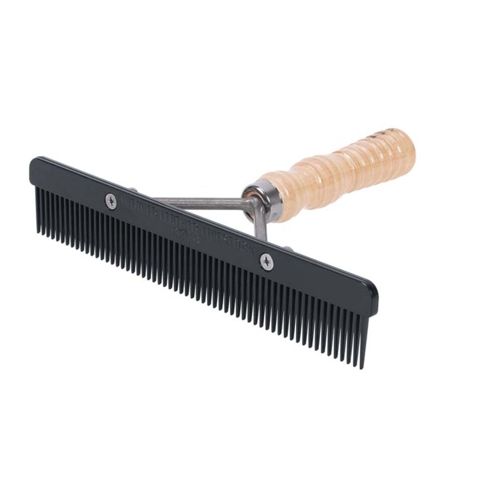 image of Show Comb with Wood Handle and Replaceable Black Plastic Blade