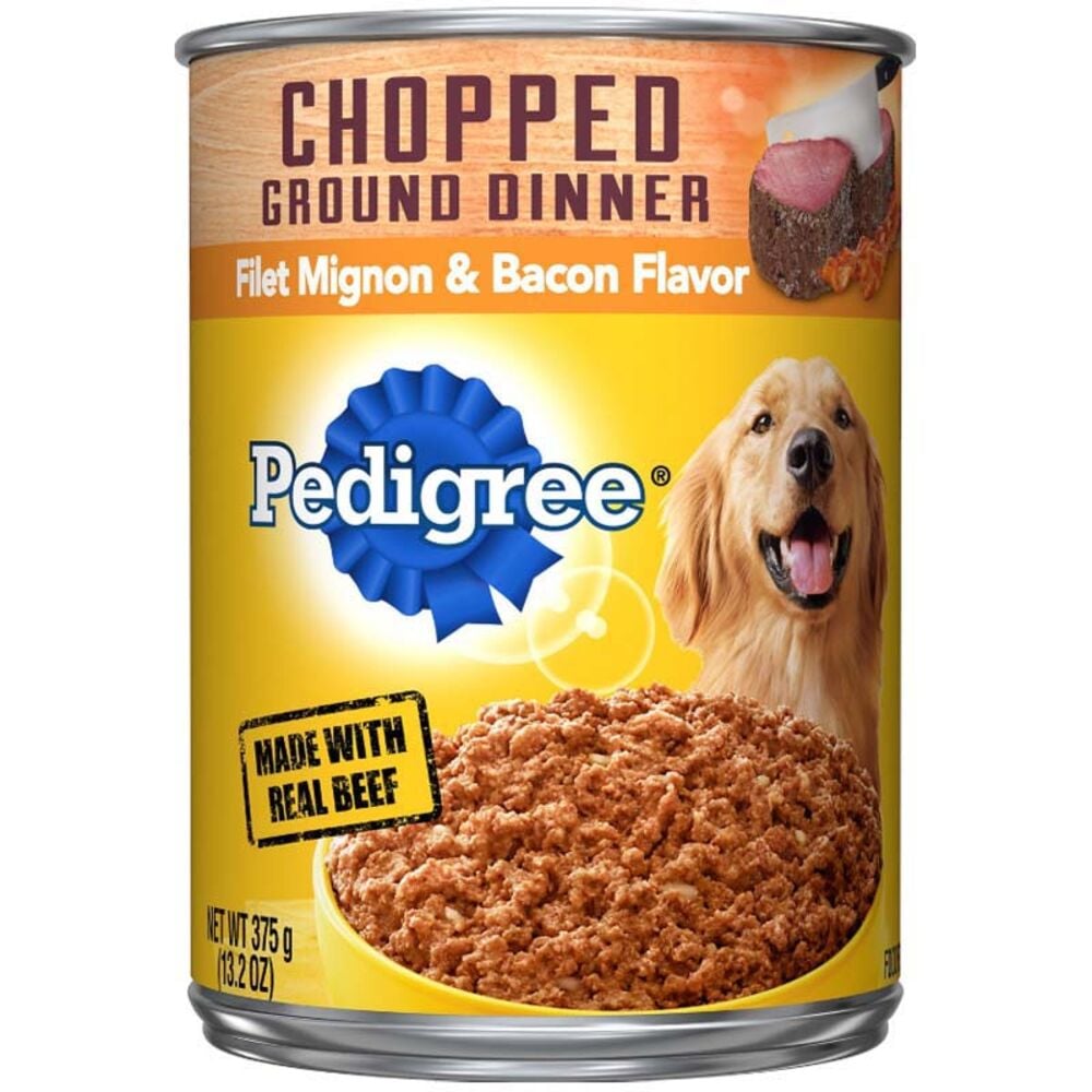 image of Chopped Ground Dinner Filet Mignon & Bacon Dog Food, 13.2 oz