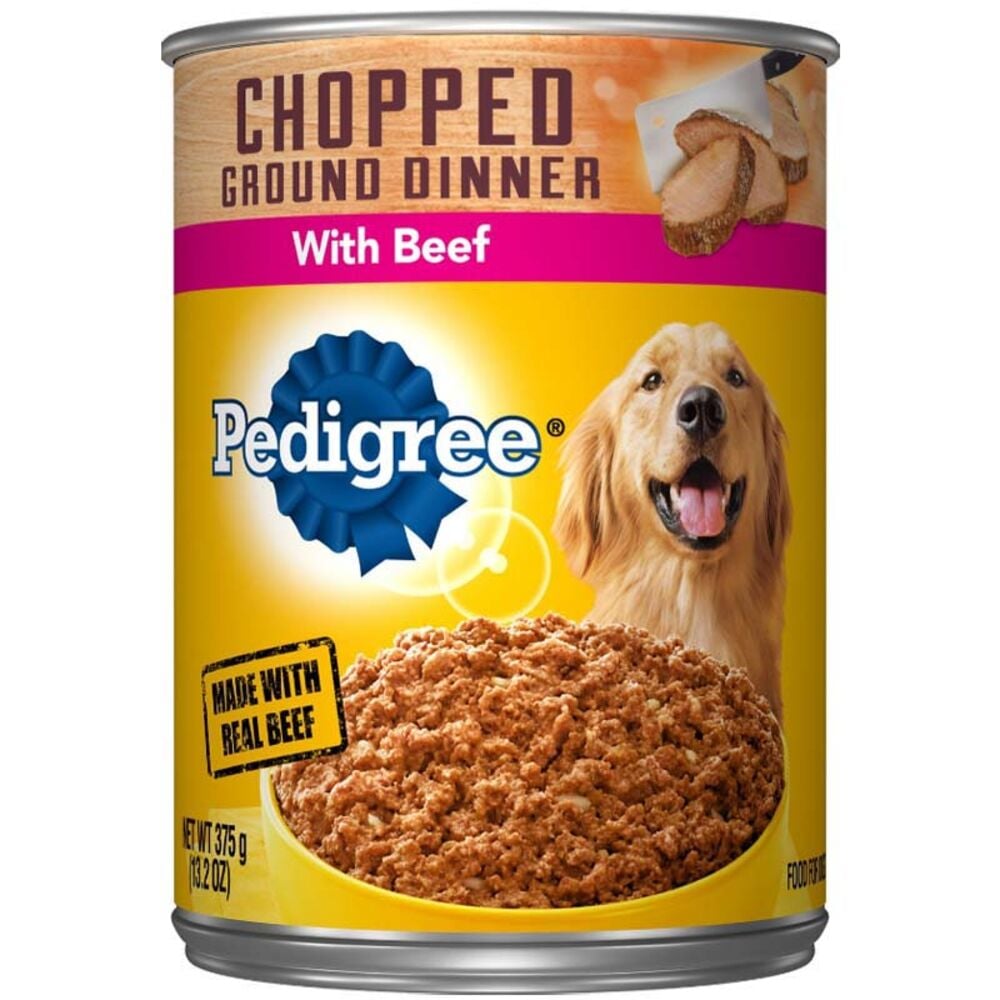 image of Chopped Ground Dinner Beef Dog Food, 13.2 oz