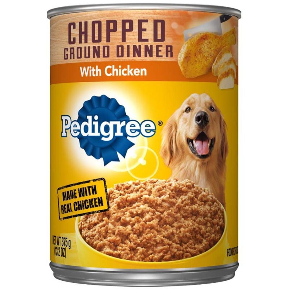 image of Chopped Ground Dinner Chicken Dog Food, 13.2 oz