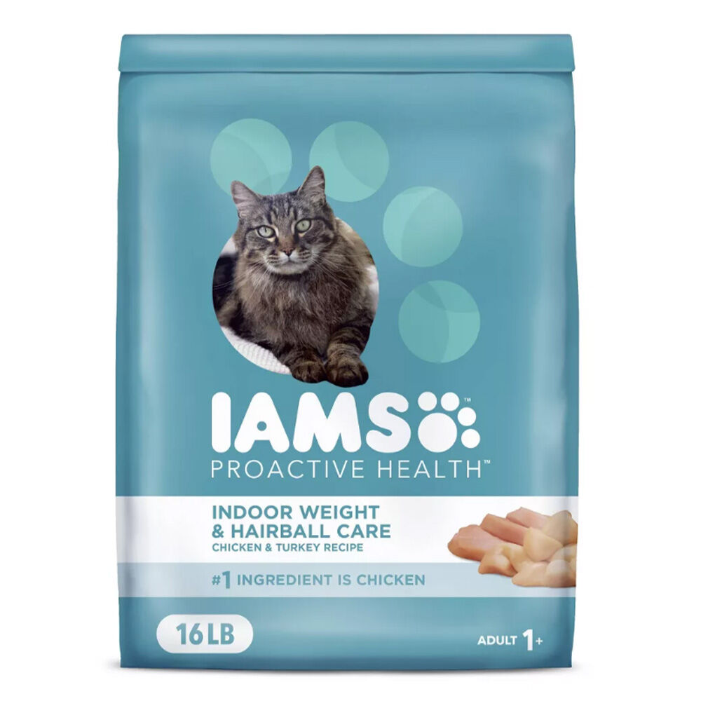 image of Dry Cat Food- Proactive Health Weight Control and Hairball Care, Chicken and Turkey, Indoor, 16 lb