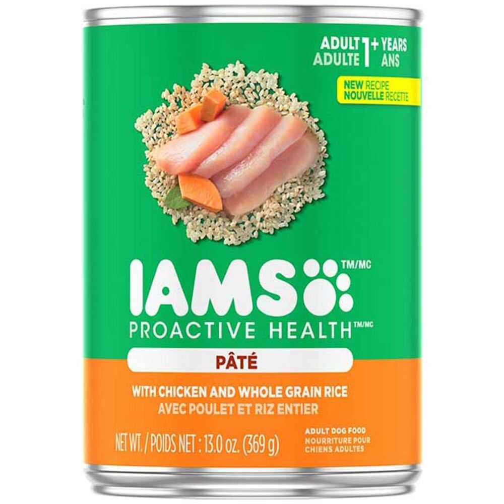 image of Proactive Health with Chicken & Whole Grain Rice Pate Dog Food, 13 oz