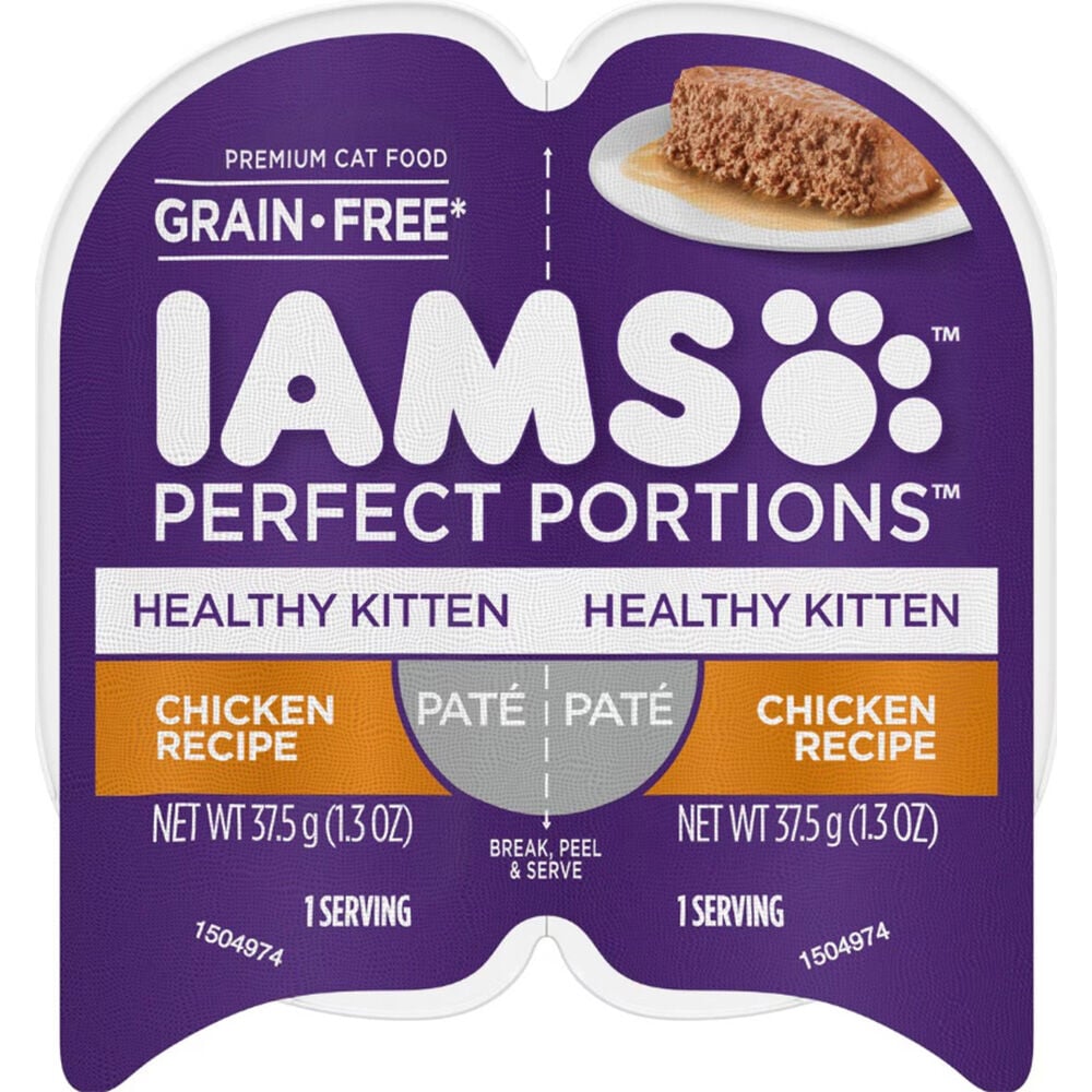 image of Wet Cat Food- Perfect Portions Healthy Kitten, Pate, Chicken, 1.3 oz Twin Pack