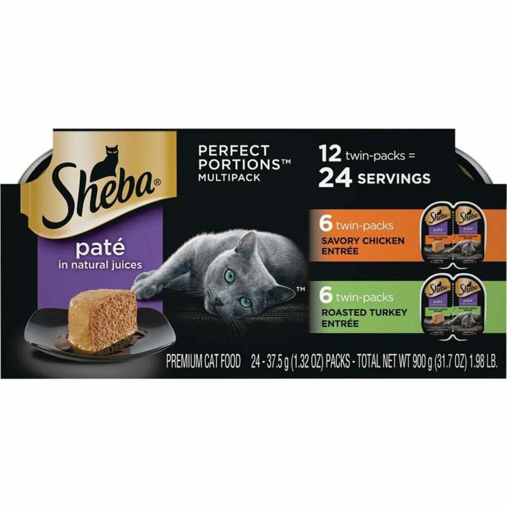 image of Perfect Portions Multipack Poultry Pate Entre Cat Food, 1.3 oz Twin Pack, 12 pack