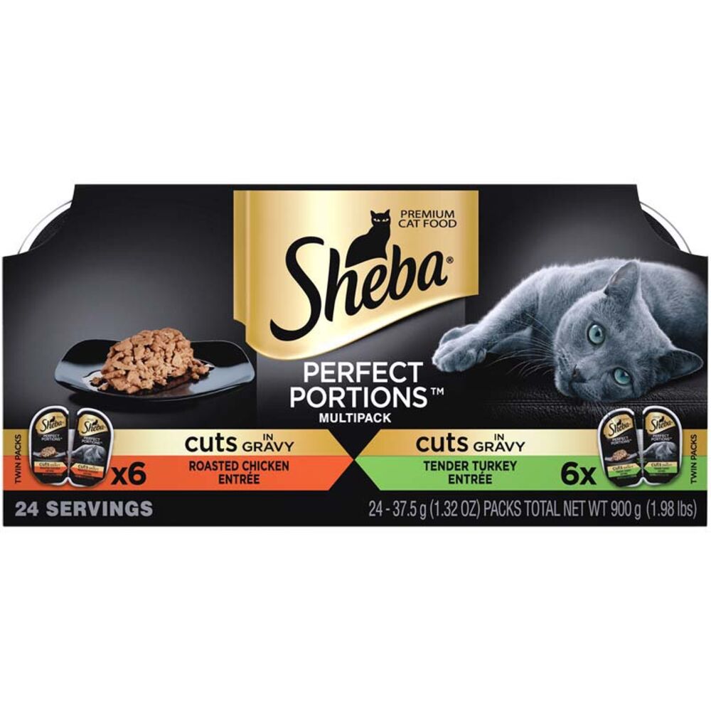 image of Perfect Portions Multipack Poultry Cuts in Gravy Entre Cat Food, 1.3 oz Twin Pack, 12 pack