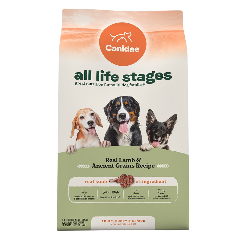 image of Dry Dog Food, All Life Stages Real Lamb & Ancient Grains, 27 lb