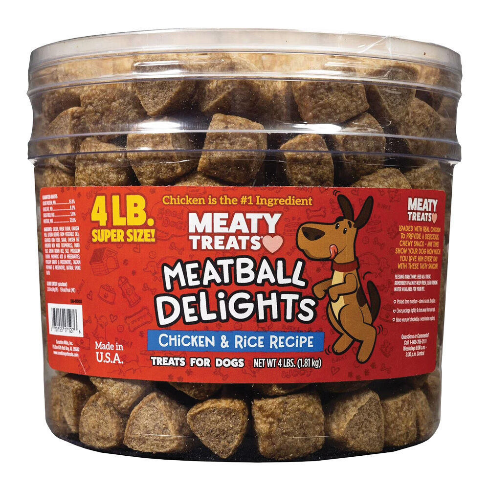 image of Meatball Delights Chicken and Rice Dog Treats, 4 lb