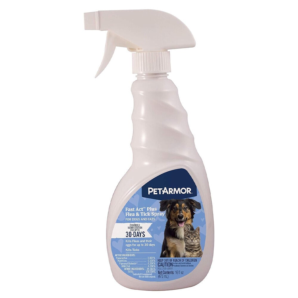 image of Fastact Plus Flea and Tick Spray for Dogs and Cats- 16 fl oz