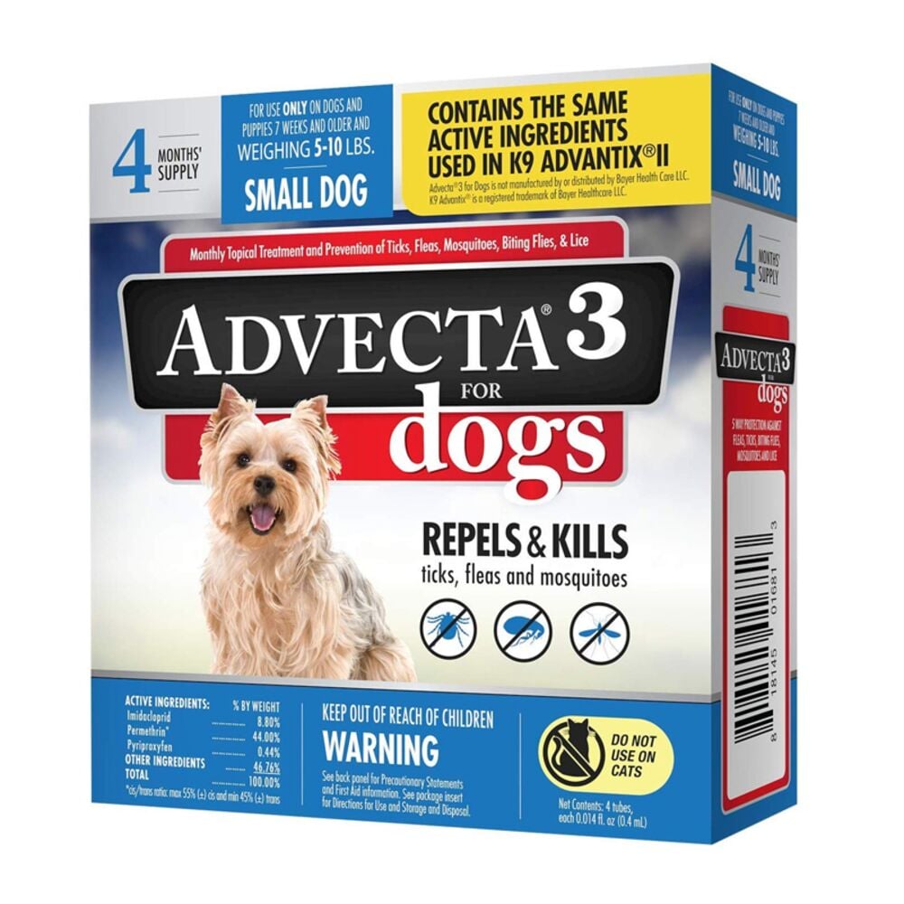 image of Flea & Tick Topical Treatment, Flea & Tick Control for Dogs, 4 Month Supply, Small Dog