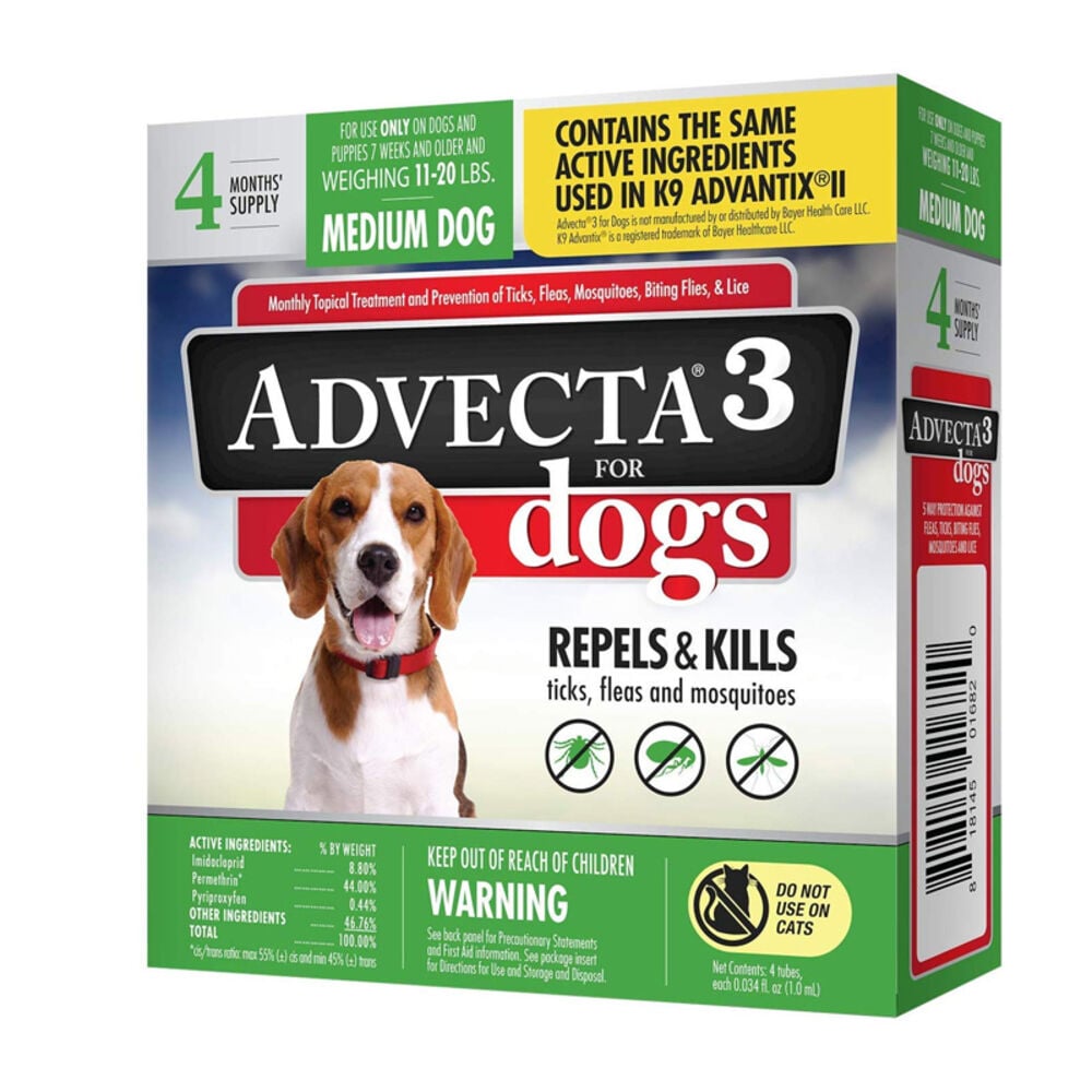 image of Flea & Tick Topical Treatment, Flea & Tick Control for Dogs, 4 Month Supply, Medium Dog