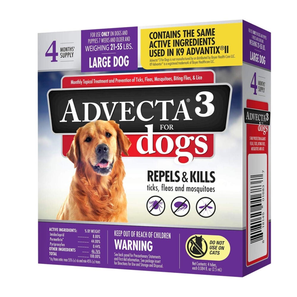 image of Flea & Tick Topical Treatment, Flea & Tick Control for Dogs, 4 Month Supply, Large Dog