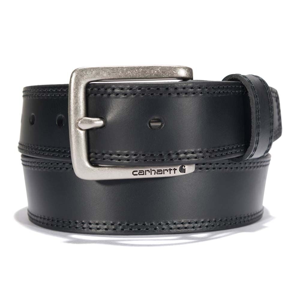 image of Men's Leather Engraved Belt, Black