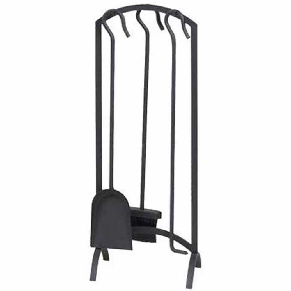 image of 4-Piece Arch Top Black Fireplace Tool Set