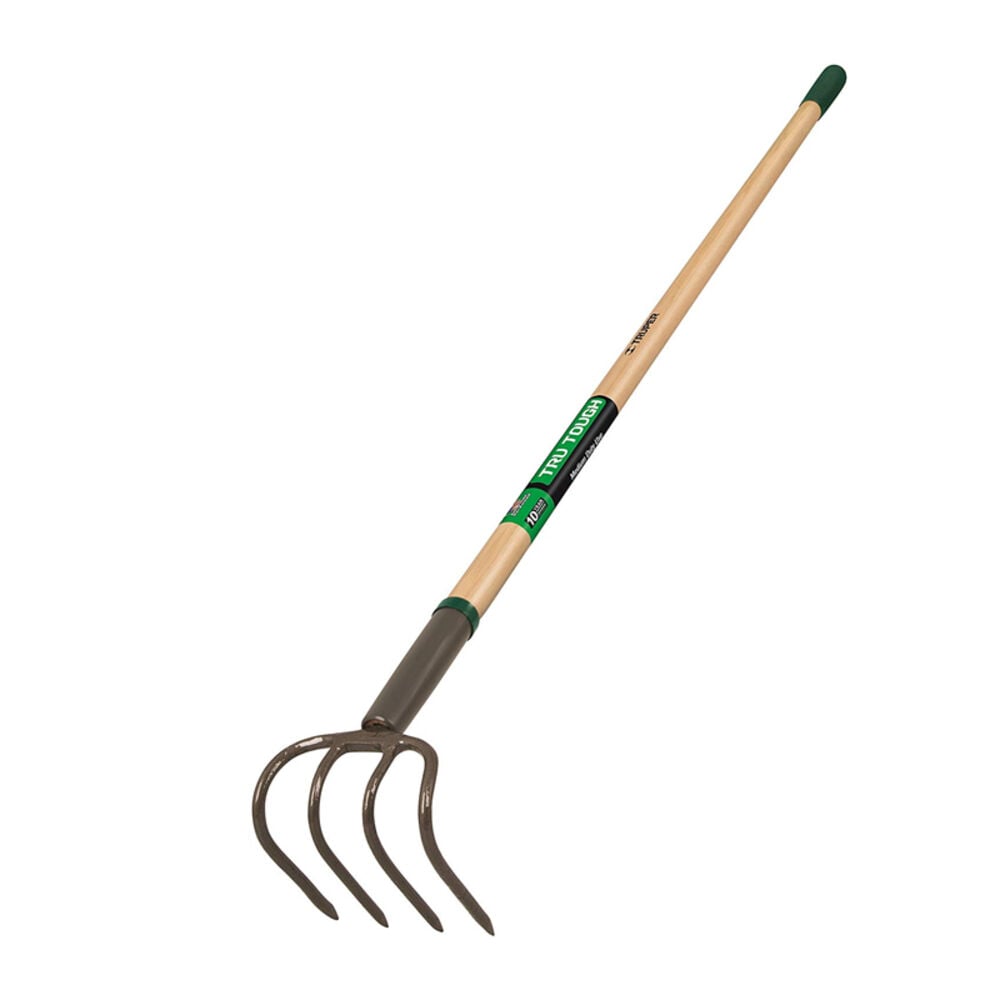image of 4-Tine Forged Cultivator, 5-Inch Head, 54-Inch Wood Handle