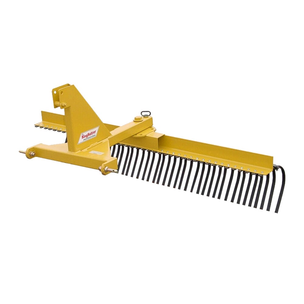 image of 8-ft 48-Tine Professional Landscape Rake - Yellow