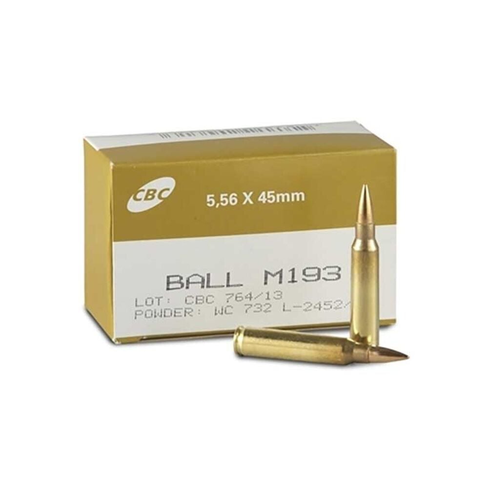 image of CBC 5.56mm NATO 55 Grain FMJ Rifle Ammunition , 50 rds