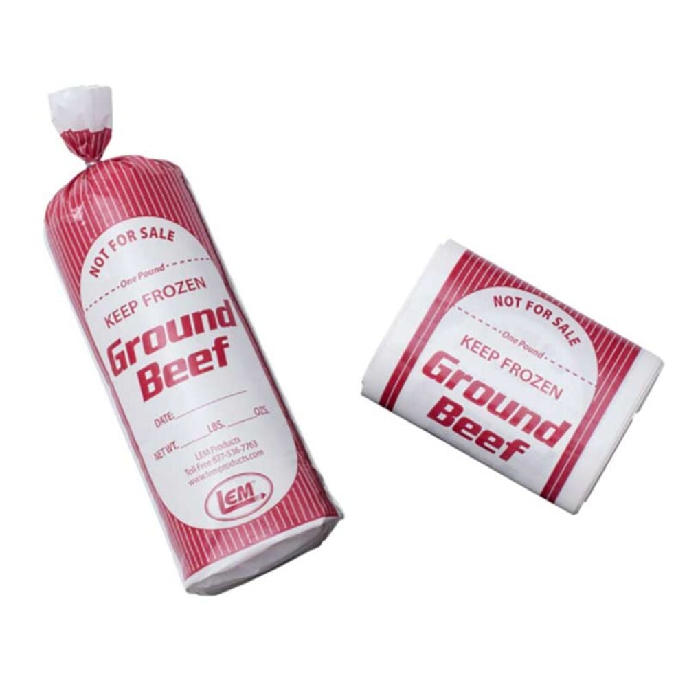 image of 1 lb Ground Beef Freezer Bags, 25 count