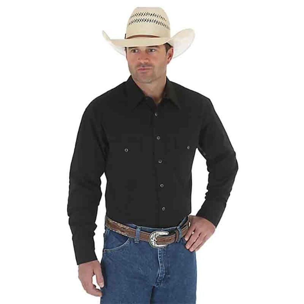 image of Men's Western Broadcloth Long Sleeve Snap Shirt