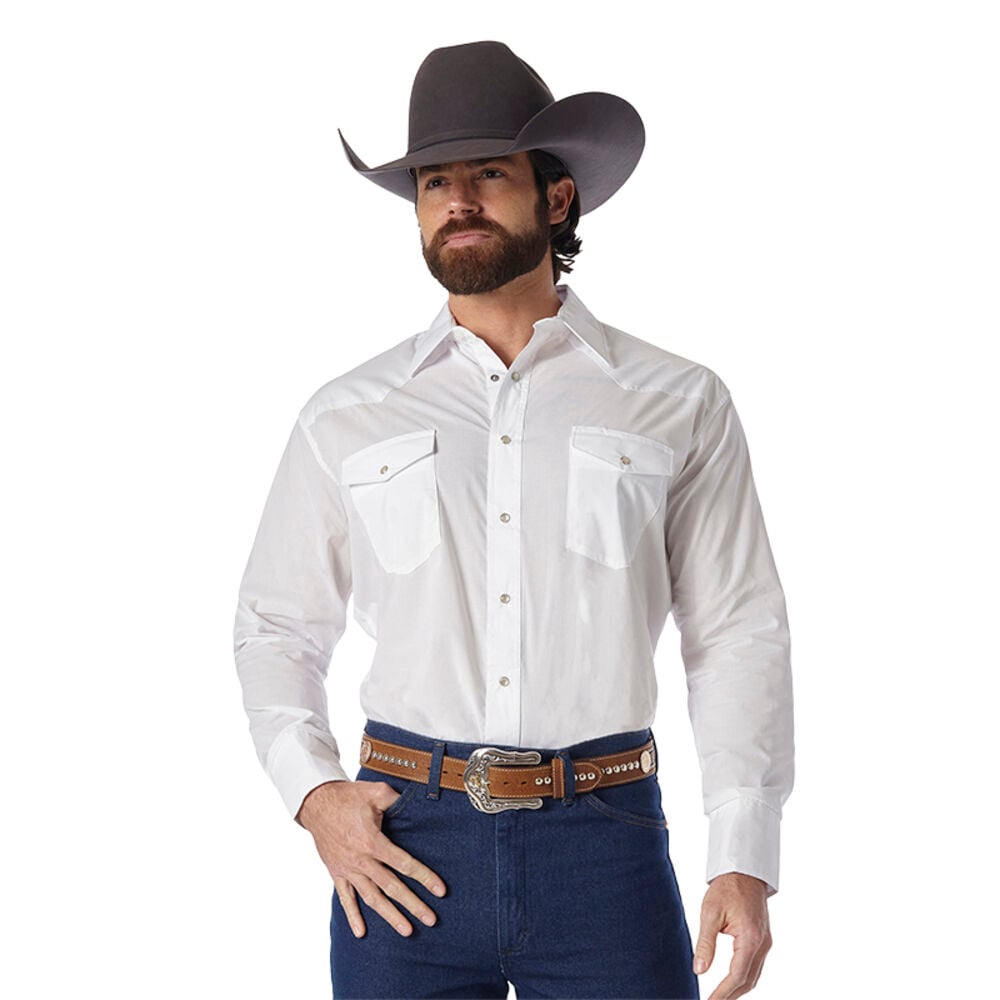 image of Men's Western Broadcloth Long Sleeve Snap Shirt