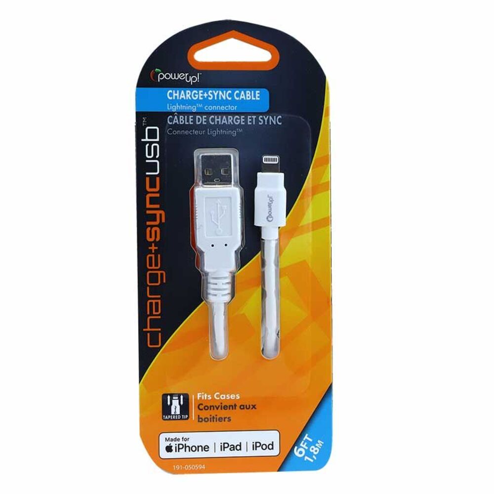 image of Strain 6-ft Strain Relief MFI Apple Lightning USB Cable, Color May Vary