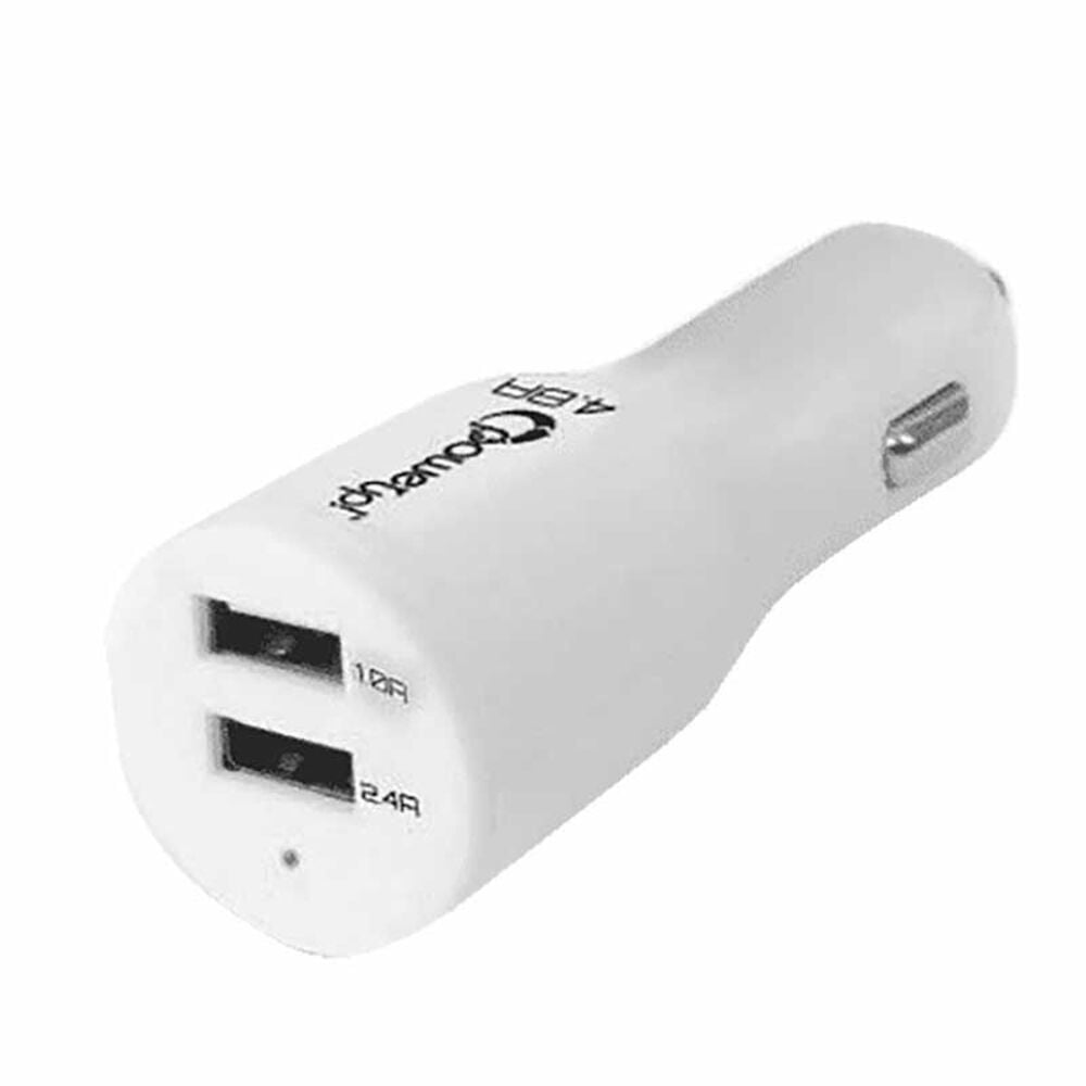 image of 3.4A White Dual USB Car Charger