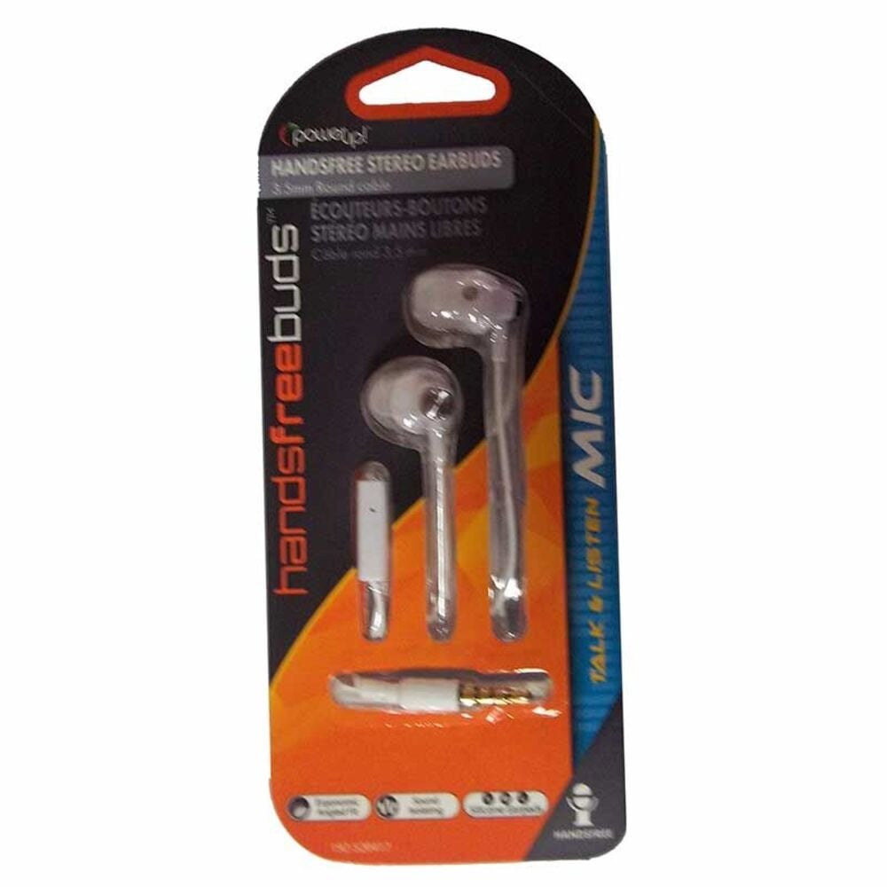 image of White Handsfree Vinyl Earbuds