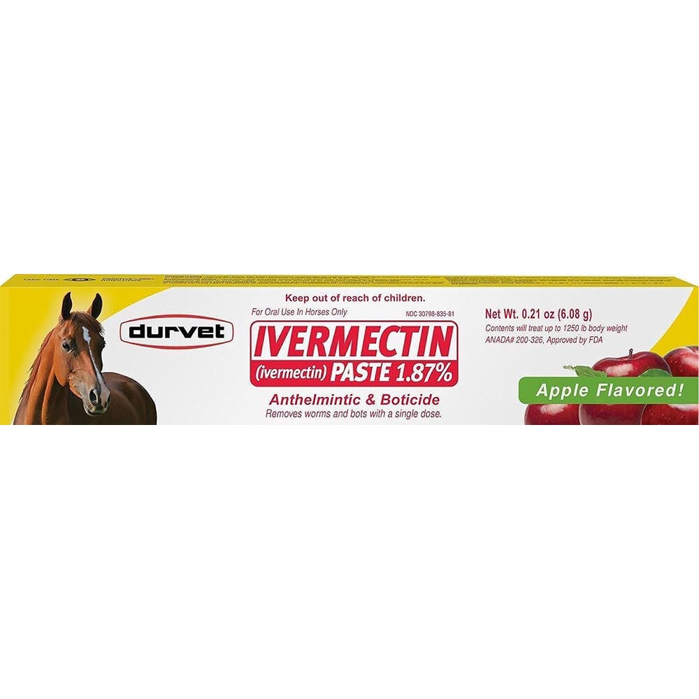 image of Ivermectin Paste Dewormer 6g dose, Apple Flavor, Brand May Vary