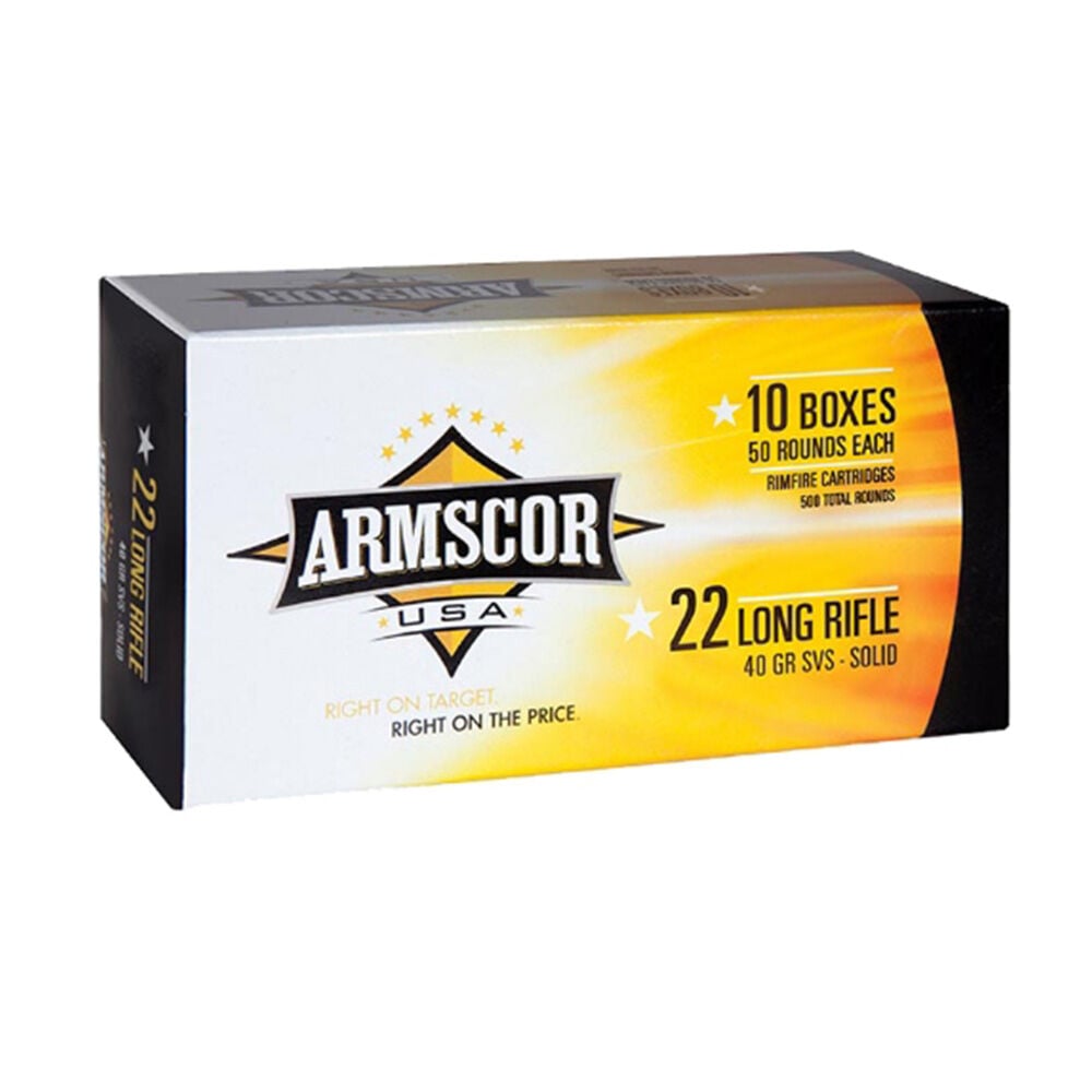 image of .22 LR 40 Grain Standard Velocity SP Rimfire Ammunition 500 rds