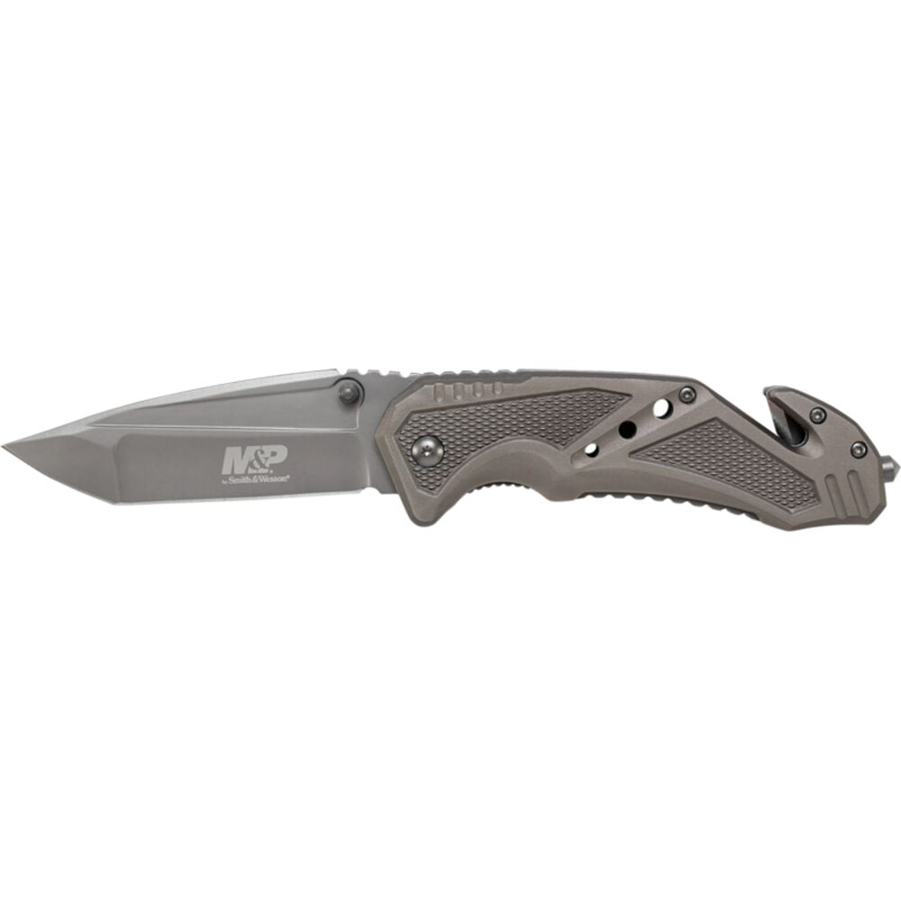 image of Military & Police Liner Lock Folding Knife with Gray Handle
