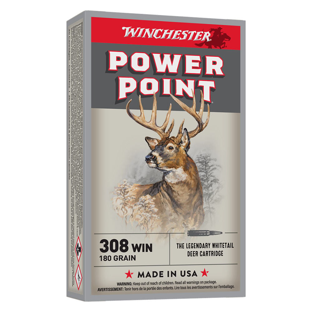 image of Power Point 308 Winchester 180 Grain Rifle Ammunition, 20 rds