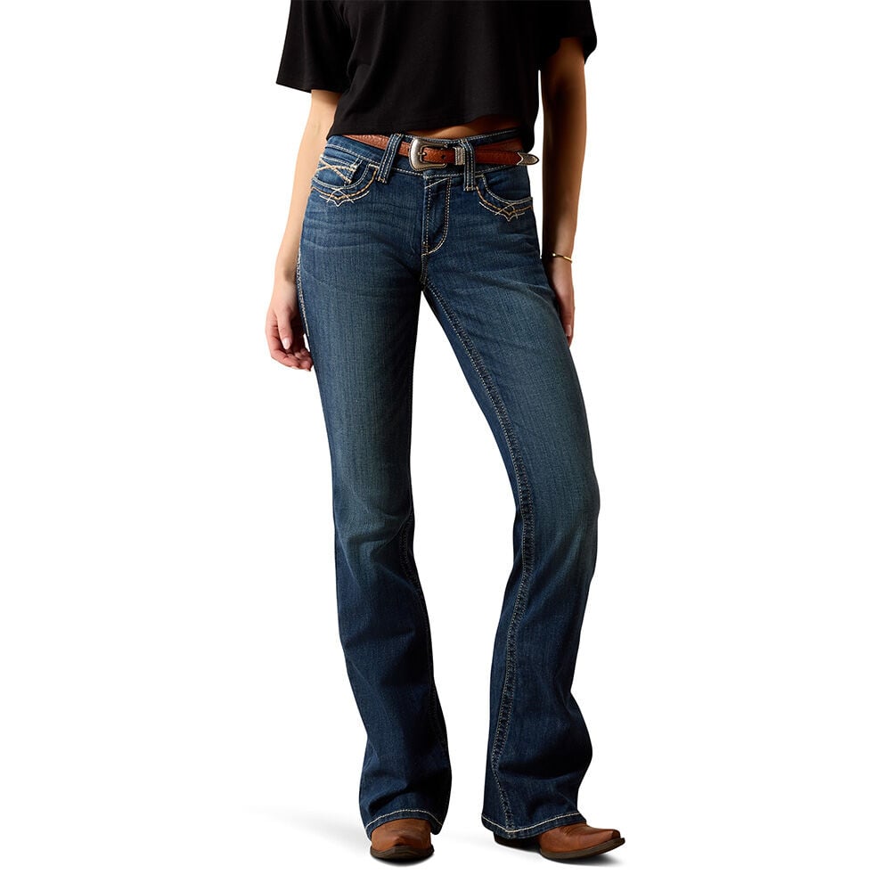 image of Women's Mid Rise Entwined Festival Boot Cut Jeans
