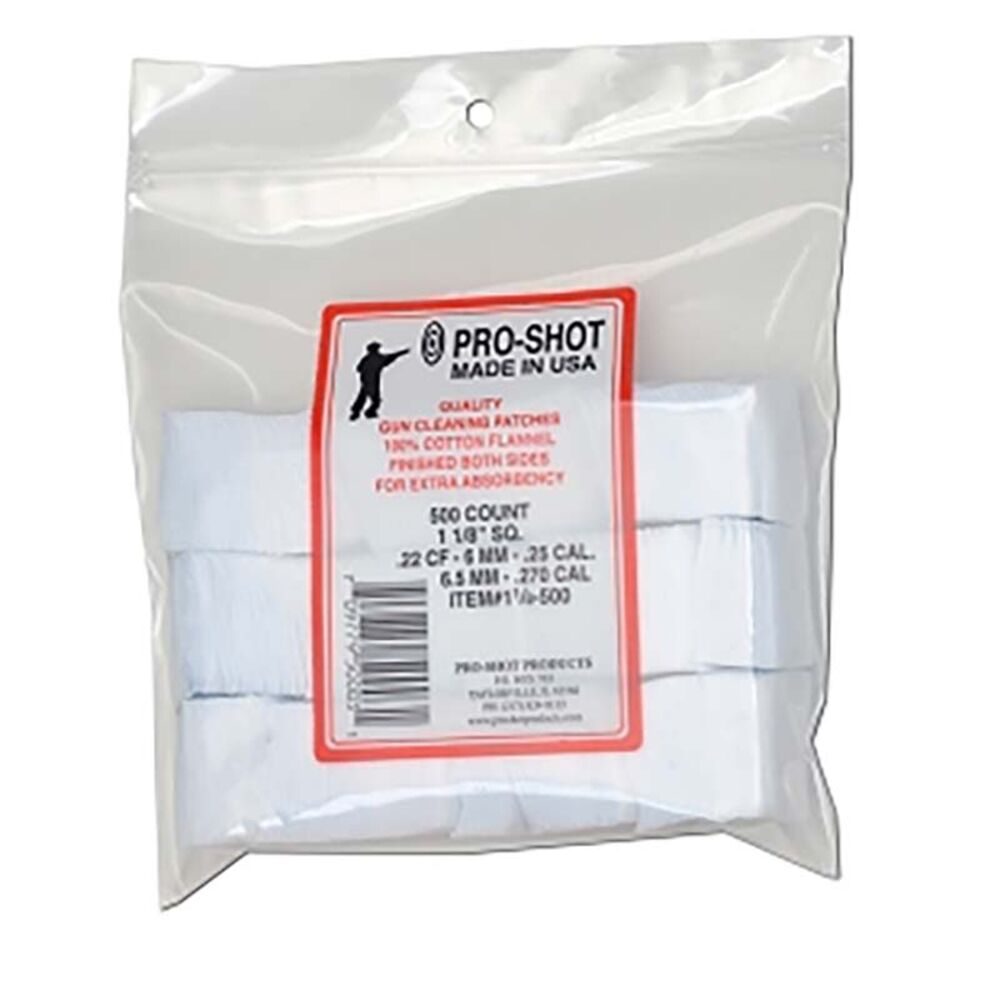 image of .22-.270 Caliber 1-1/8-in Square Cotton Flannel Patches, 500 count