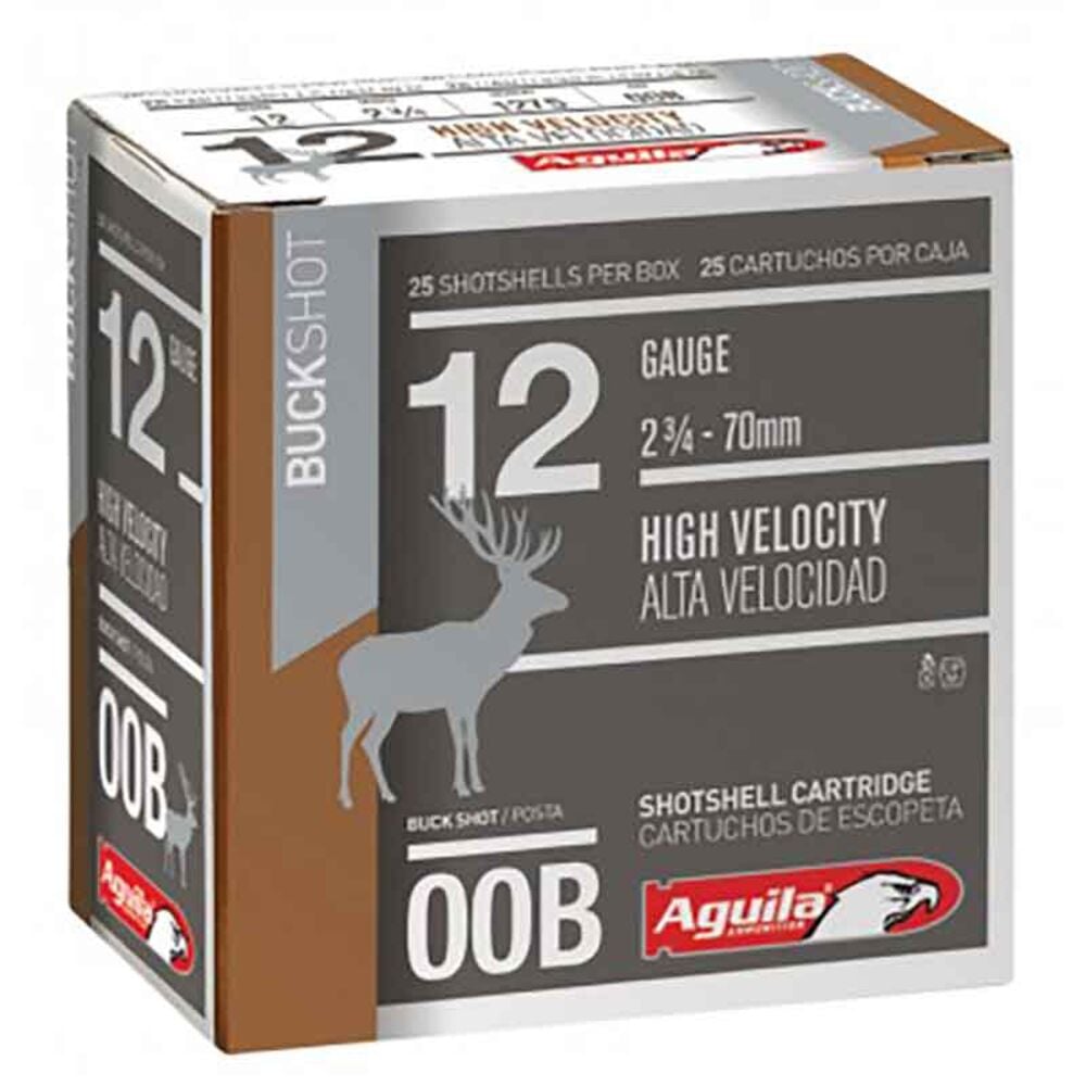 image of 12 Gauge High Velocity Buckshot Shotgun Ammunition, 25 rds