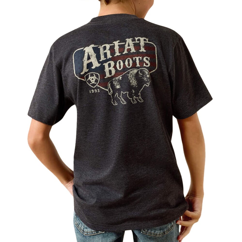 image of Kids' Bison Flag Short Sleeve Graphic T-Shirt